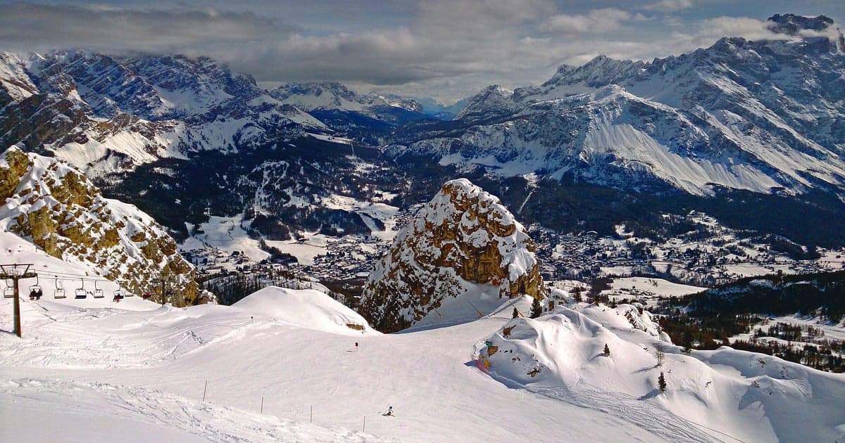 Skiing in Cortina: Across Town and Back