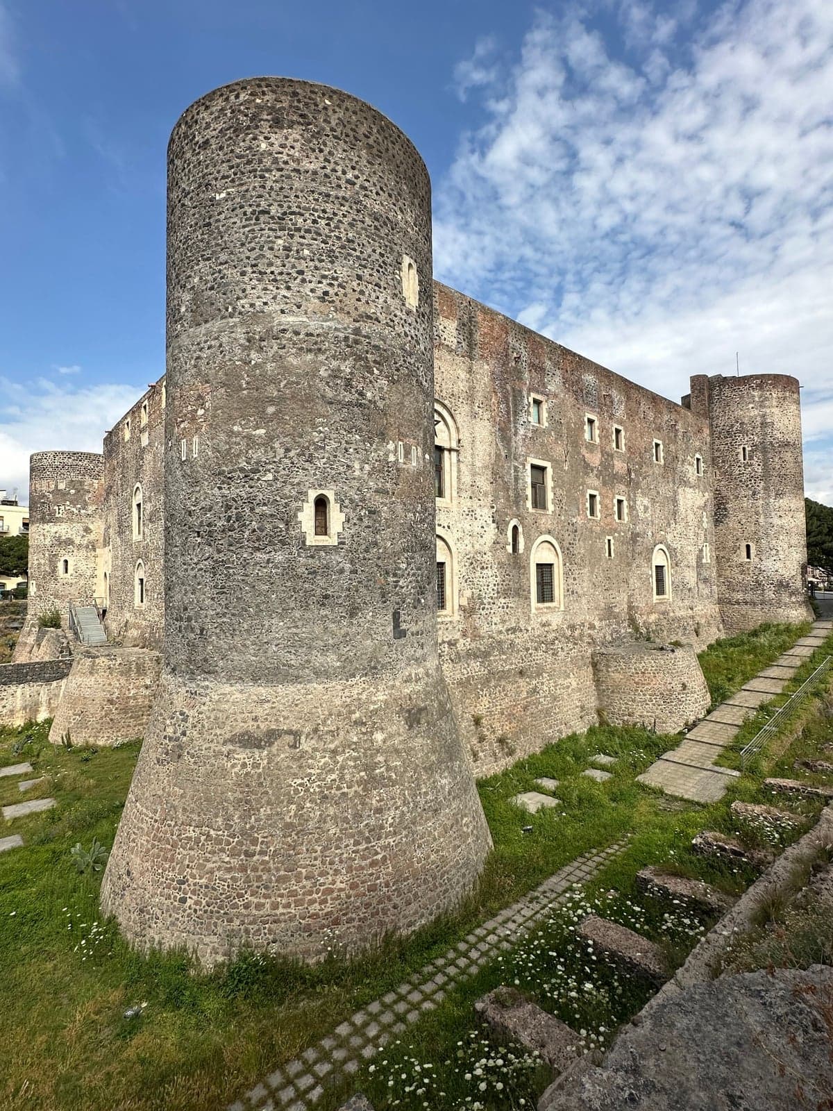 Castello Ursino, the squat medieval castle in Catania built from dark volcanic stone